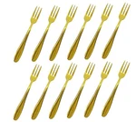 Comicfs 12-PIECE Appetizer Small Forks, 5.2 Inches, Dessert Pcs, Gold. Fixed Price $14.32.