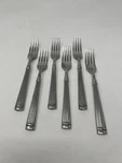 (4) Salad Forks Cambridge CBS124 Glossy Ribbed 18/10 Stainless. Fixed Price $55.95.
