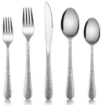 Silverware Set For 12, E-far 60-PIECE Hammered. Fixed Price $53.99.
