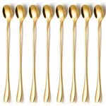 Kitware Gold Ice Teaspoons Set Of 8 Pieces, 7.7 Inch Long Handle Spoon, Stain.... Fixed Price $12.09.