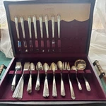 1881 Rogers Oneida Surf Club, Silverplate Service For 8, + Serving, 53 Pieces. Fixed Price $85.00.