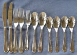 11 Piece Cuisanart Elite Maree Flatware Set CFE-01-MA20, Glossy. Fixed Price $22.50.