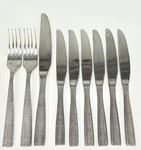 Fortessa 18/10 Stainless Flatware Ringo Cake & Table Knife Dinner Forks 9 Pc. Fixed Price $64.80.