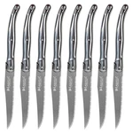 Laguiole Style Steak Knives Set Of 8 Serrated Stainless Steel Knife Elegant. Fixed Price $176.44.