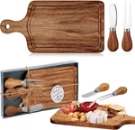 Ziliny 4 Set Bridal Baby Shower Bamboo Cheese Board Gift Knives Forks Acacia. Fixed Price $34.99.
