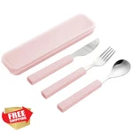 Vanra Utensils Set Fork Spoon Knife Pink. Fixed Price $20.00.