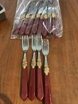 Hampton Silversmiths Flatware HSV122 Burgundy Handle - Piece Lot. Fixed Price $24.00.