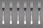 Set Of Six - Oneida Stainless Flatware Belle Rose Dinner Forks * Usa. Fixed Price $31.97.