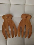 Totally Bamboo Wooden Salad Hands Serving Forks Solid Kitchen Utensil. Fixed Price $12.00.