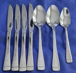 7 Pc Oneida Mercer Mirror Stainless Glossy Knives Oval Soup Spoons Teaspoon. Fixed Price $19.99.