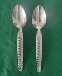 2- Pier PII2 P112 Glossy Braid 18/8 Stainless Korea Flatware Teaspoons. Fixed Price $32.50.