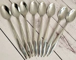 Marcrest Atomic Starburst Iced Tea Spoons Vtg Mcm 8 Stainless Steel 7.25". Fixed Price $27.81.