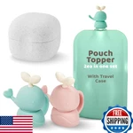 Firgi Whale Softsip Food Pouch Topper 2EA + Travel Case - Prevent Spills & Leaks. Fixed Price $25.66.