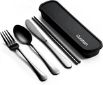 Travel Utensils With Case Quatish Portable Silverware Set For Work Stainless. Fixed Price $11.99.