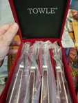 Towle Stainless Steel Enamel Cocktail Fork (set Of Four) Nib. Fixed Price $25.00.