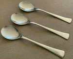 3 Oval Soup Place Spoons SRB177 Stanley Roberts Rogers 18/8 Stainless 116187 Mod. Fixed Price $29.99.