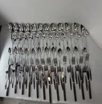 Ekco EKS3 Stainless Steel Salad Mid Century Modern Floral Leaf Service For 12. Fixed Price $50.00.
