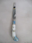 Sheffield House Of Prill HPR9 Aqua Gold Scrolls 9" Bar Knife England. Fixed Price $19.99.