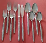 10PC Cosmos CSM37 2 Place Settings Forks Knives Spoons Korea Textured Stainless. Fixed Price $29.99.