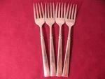 Set Of 4 Salad Forks Oneida Easton Glossy Stainless Steel Flatware 7 1/8". Fixed Price $64.39.