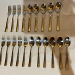 20 Pc Towle Texture Pattern Stainless Steel Flatware Hammered Forged Forks Spoon. Fixed Price $55.00.