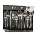 Oneida Reverso Stainless Steel Flatware Set 45 Pcs, Service For 8, Full Serving. Fixed Price $45.00.