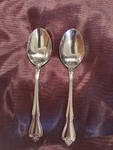 Set Of Two - Oneida Stainless True Rose 6.75" Replacement Soup Teaspoons. Fixed Price $5.00.