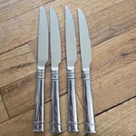Lot Of 4 Dinner Knives Heritage Mint Ltd Bentley Stainless Glossy Silverware. Fixed Price $11.25.