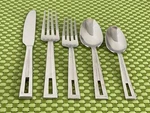 Oneida Circuit Stainless Pierced Glossy Satin Accent Flatware Smart Choice A84WU. Fixed Price $5.21.