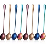 8 Pcs Long Handle Tea Stainless Steel Coffee Mixing Round Style. Fixed Price $15.39.