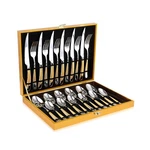 Hammered Gold Silverware Set, Ogori 24-PIECE 18/10 Stainless Steel Fla.... Fixed Price $69.37.