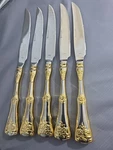 Royal Albert Old Country Roses 5 Piece Steak Knives 18/10 Stainless 9 3/4 Inch. Fixed Price $44.99.