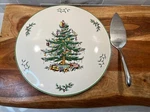 Spode Christmas Tree Cake Plate And Server S3324 11.5. Fixed Price $40.00.