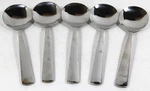 Oneida Set Of 5 Aptitude Round Soup Gumbo Spoons. Fixed Price $17.00.