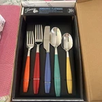 Fiesta Jamboree Stainless Steel 20-PIECE Flatware Set Service For 4 New Box!. Fixed Price $89.99.