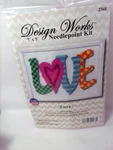 Design Works Colorful Love Needlepoint Kit 5" X7". Fixed Price $10.99.