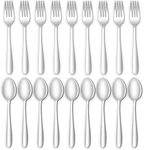 24-PIECE Forks And Spoons Silverware Set, Amafox Food Grade Stainless Steel. Fixed Price $21.99.