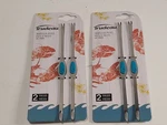 Trudeau Seafood Picks - Set Of 2 Stainless Steel Shellfish Tools With Blue Grip. Fixed Price $17.99.