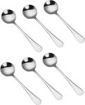 6-PIECE Soup Spoon Set Bouillon Flatware Stainless Steel Mirror Polishing. Fixed Price $11.99.
