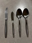 Vintage Royalton Stainless: RLN8 Pattern Soup Spoons & Dinner Knife. Fixed Price $9.95.