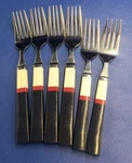 Set Of 6 Nautica NAF1 Pattern 18/8 Stainless Forks Plastic Handles. Fixed Price $22.00.
