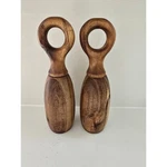 Bloomingville Acacia Wood Salt Pepper Grinder Set Ring Handle Brown. Fixed Price $39.60.
