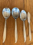 Armack Stainless Japan AMK6 Salad Serving Set Glossy Flower Curved Line. Fixed Price $6.60.