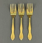 Vintage Customcraft Flatware Gold Electroplate 3 Salad Forks CUS11GO Japan. Fixed Price $11.43.