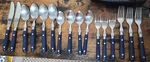 Wf Washington Forge Mardi Gras Navy Blue Handle Flatware Taiwan Set Of 16. Fixed Price $30.00.