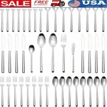 45 Piece Stainless Steel Flatware Set Dishwasher Safe Elegant Dining Utensils Us. Fixed Price $82.12.