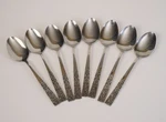 Mcm Japan Stainless Steel Flatware Flowers Tablespoons 7.25" UNF199-8 Pieces Vtg. Fixed Price $35.99.