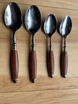 Hampton Silversmiths Bistro-brown Stainless Teaspoons Soup HSV63 Lot 4. Fixed Price $23.40.