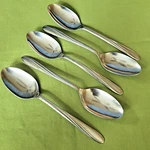 Capri Stainless 5 Soup Spoons CAP1 Pattern Usa 7" Swirl Design Satin #9933. Fixed Price $6.99.