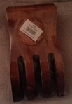 Lipper Multi Purpose Cherry Wood Salad Bowl Serving Utensils Forks Hands Nwt. Fixed Price $9.95.
